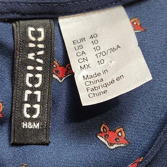 Romper Navy blue with small fox print Size 10 DIVIDED - Picture 14 of 15